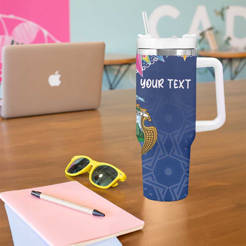 Pura Vida Costa Rica Personalized Tumbler With Handle Oxcart Ornate Inspired - Wonder Print Shop