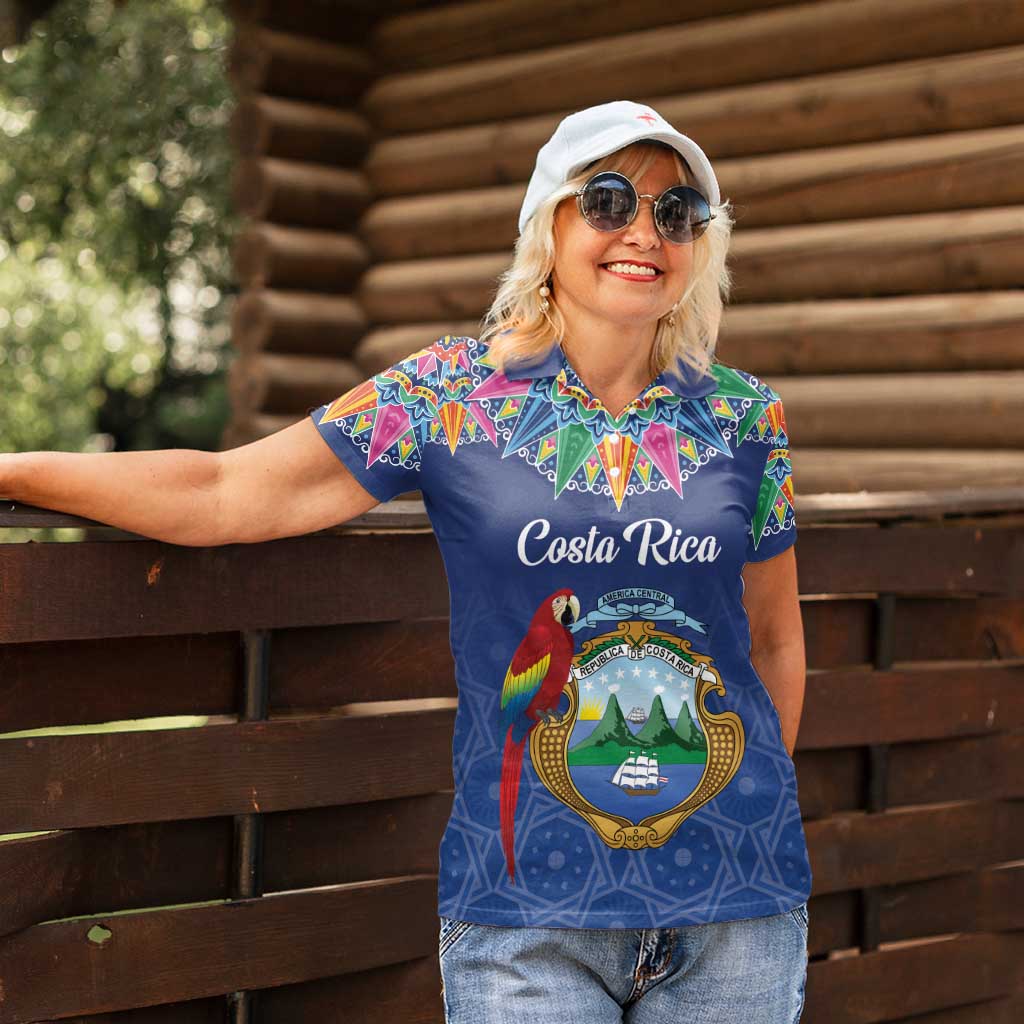 Pura Vida Costa Rica Personalized Women Polo Shirt Oxcart Ornate Inspired - Wonder Print Shop