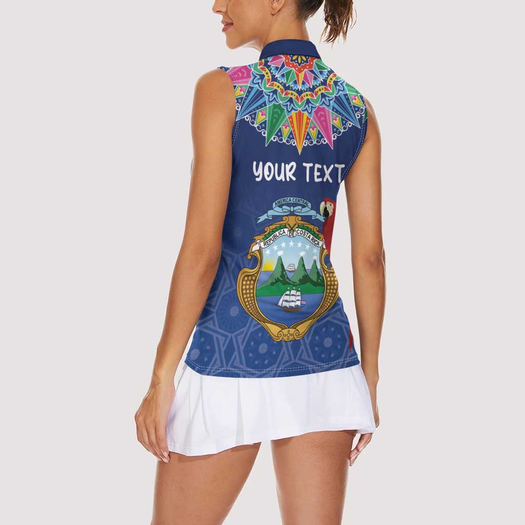 Pura Vida Costa Rica Personalized Women Sleeveless Polo Shirt Oxcart Ornate Inspired - Wonder Print Shop