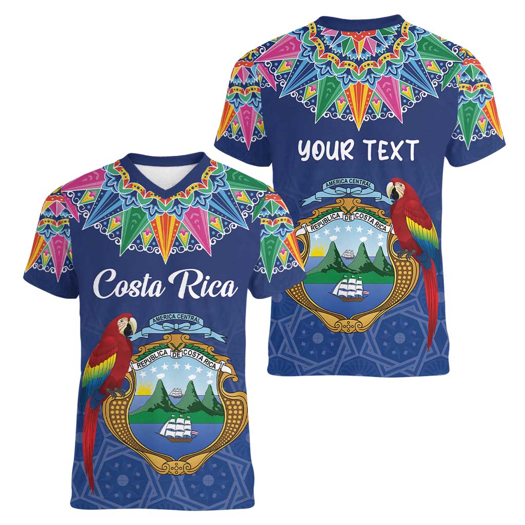 Pura Vida Costa Rica Personalized Women V-Neck T-Shirt Oxcart Ornate Inspired - Wonder Print Shop