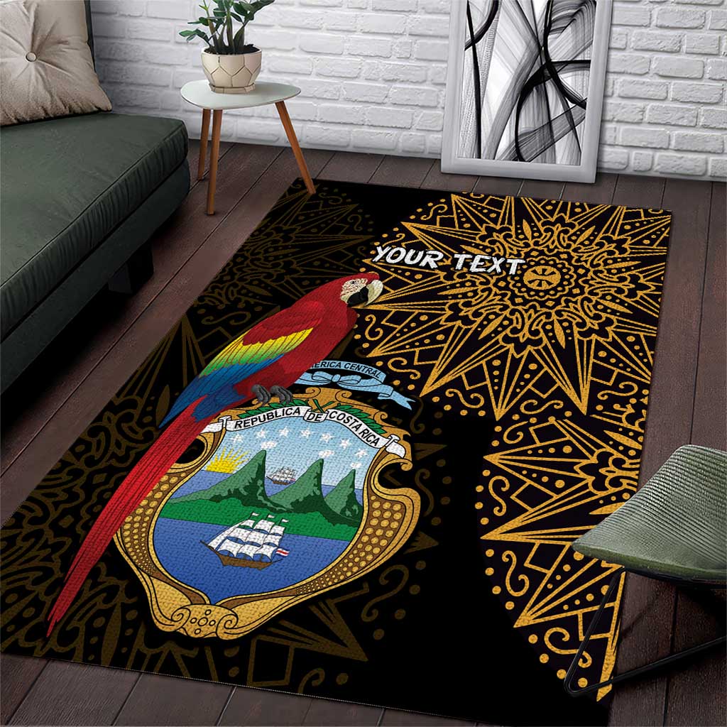 Pura Vida Costa Rica Personalized Area Rug Oxcart Ornate Inspired Gold Pattern - Wonder Print Shop