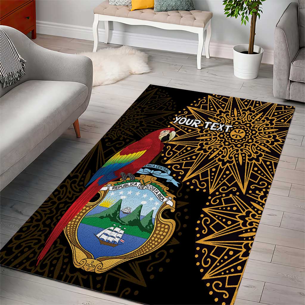Pura Vida Costa Rica Personalized Area Rug Oxcart Ornate Inspired Gold Pattern - Wonder Print Shop