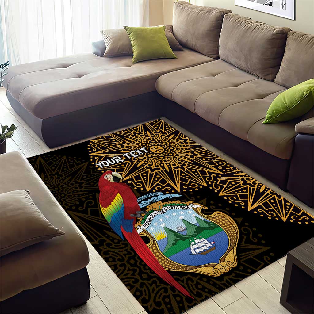 Pura Vida Costa Rica Personalized Area Rug Oxcart Ornate Inspired Gold Pattern - Wonder Print Shop