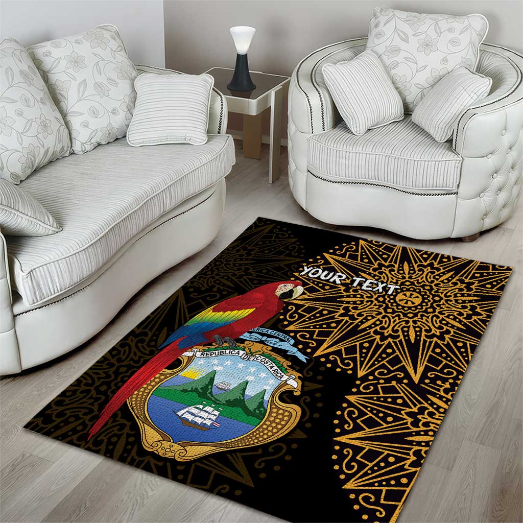 Pura Vida Costa Rica Personalized Area Rug Oxcart Ornate Inspired Gold Pattern - Wonder Print Shop