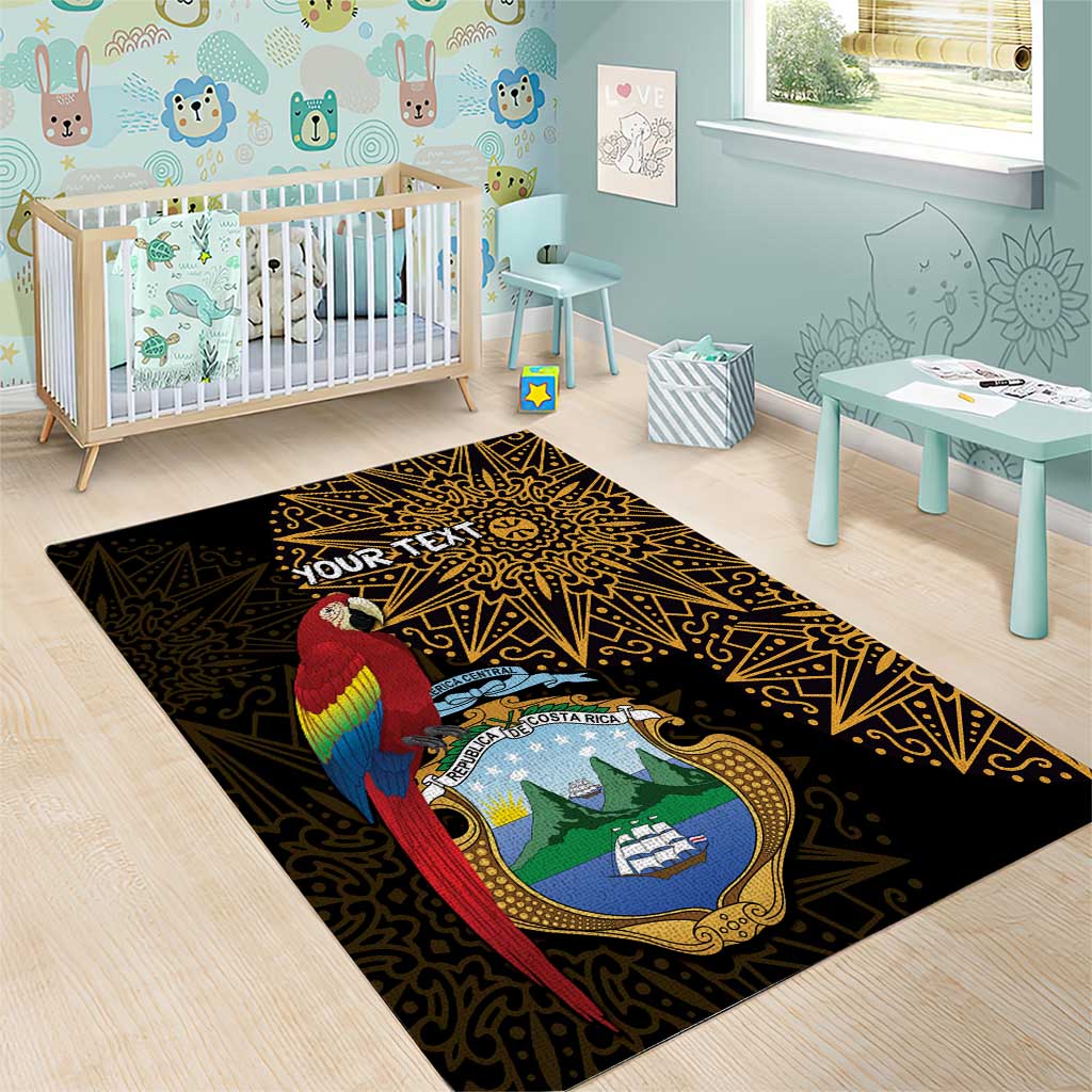 Pura Vida Costa Rica Personalized Area Rug Oxcart Ornate Inspired Gold Pattern - Wonder Print Shop