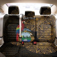 Pura Vida Costa Rica Personalized Back Car Seat Cover Oxcart Ornate Inspired Gold Pattern - Wonder Print Shop