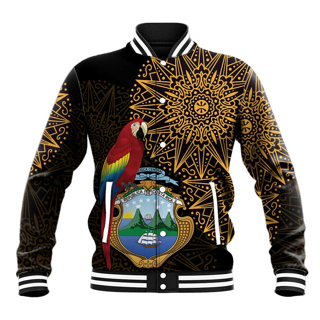 Pura Vida Costa Rica Personalized Baseball Jacket Oxcart Ornate Inspired Gold Pattern - Wonder Print Shop