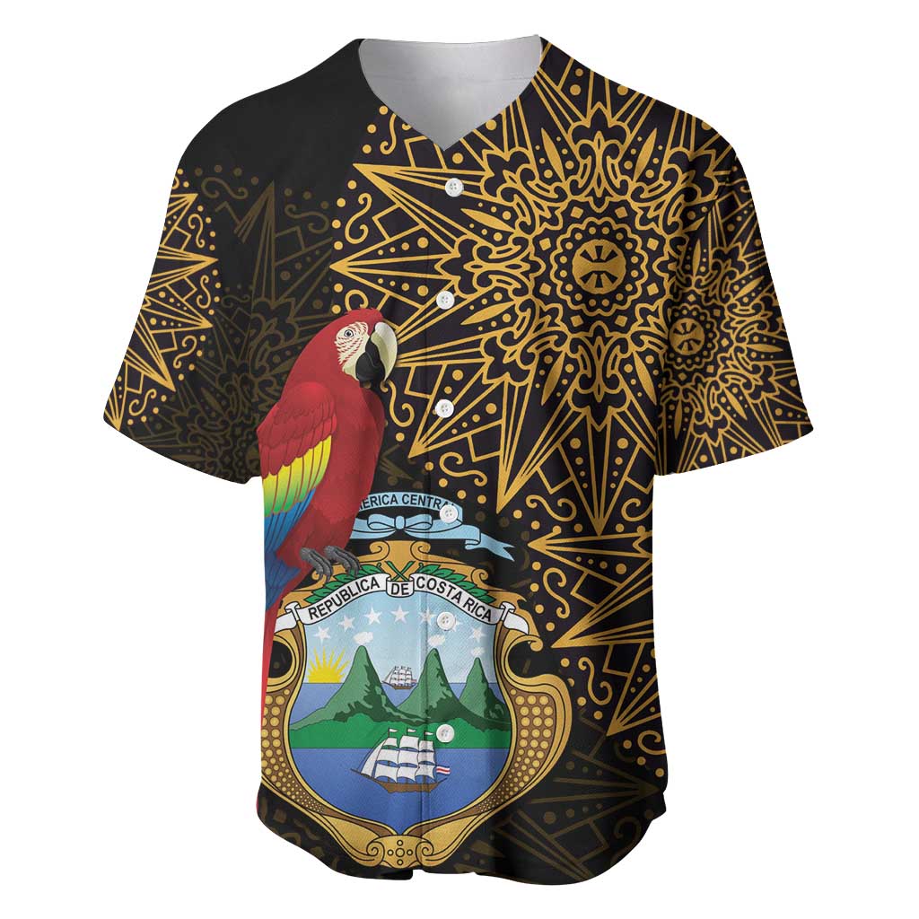 Pura Vida Costa Rica Personalized Baseball Jersey Oxcart Ornate Inspired Gold Pattern - Wonder Print Shop