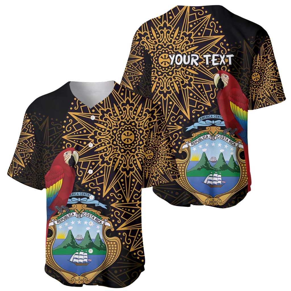 Pura Vida Costa Rica Personalized Baseball Jersey Oxcart Ornate Inspired Gold Pattern - Wonder Print Shop