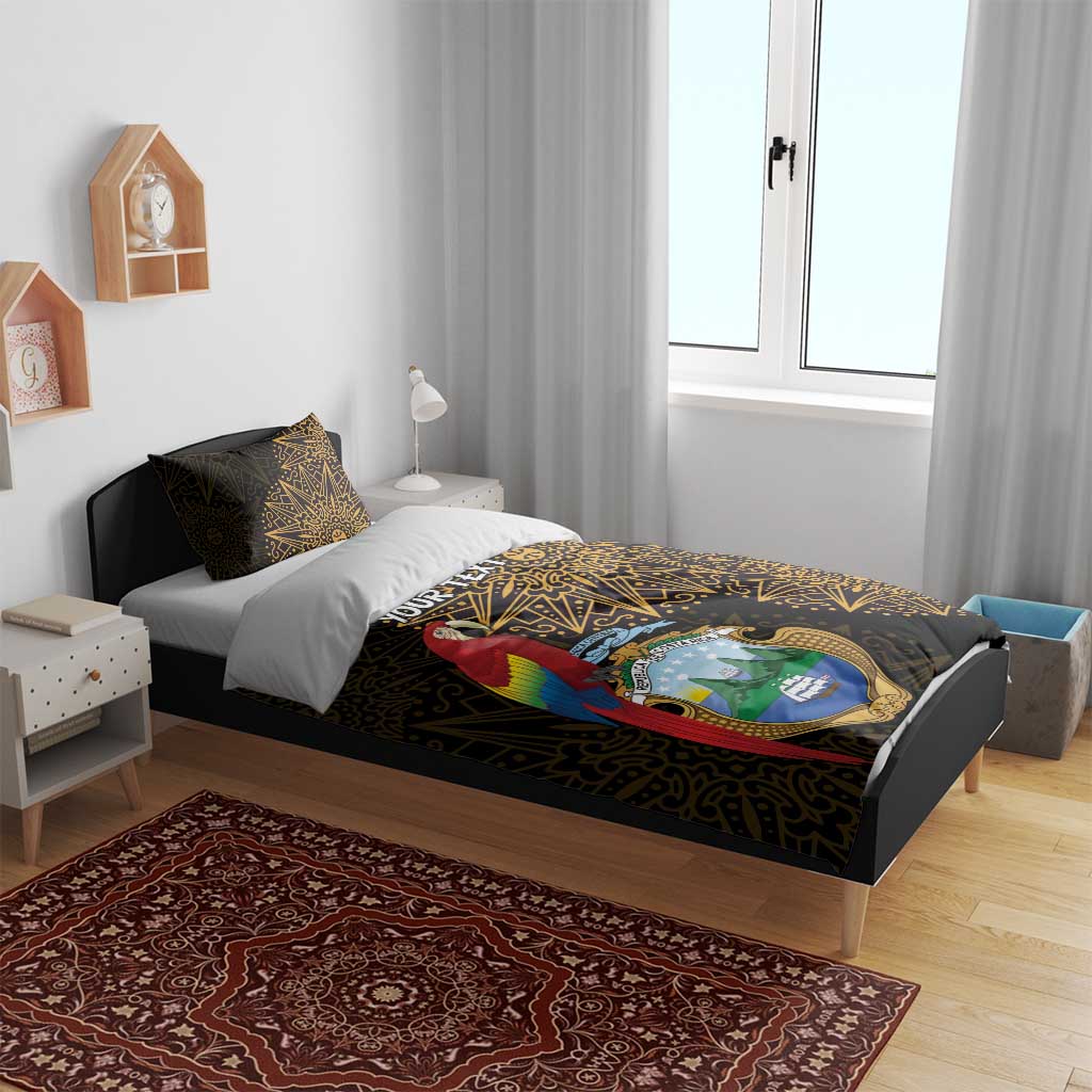 Pura Vida Costa Rica Personalized Bedding Set Oxcart Ornate Inspired Gold Pattern - Wonder Print Shop