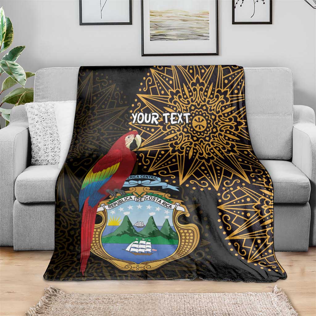Pura Vida Costa Rica Personalized Blanket Oxcart Ornate Inspired Gold Pattern - Wonder Print Shop