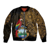 Pura Vida Costa Rica Personalized Bomber Jacket Oxcart Ornate Inspired Gold Pattern - Wonder Print Shop