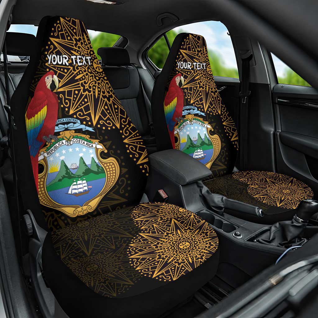 Pura Vida Costa Rica Personalized Car Seat Cover Oxcart Ornate Inspired Gold Pattern - Wonder Print Shop