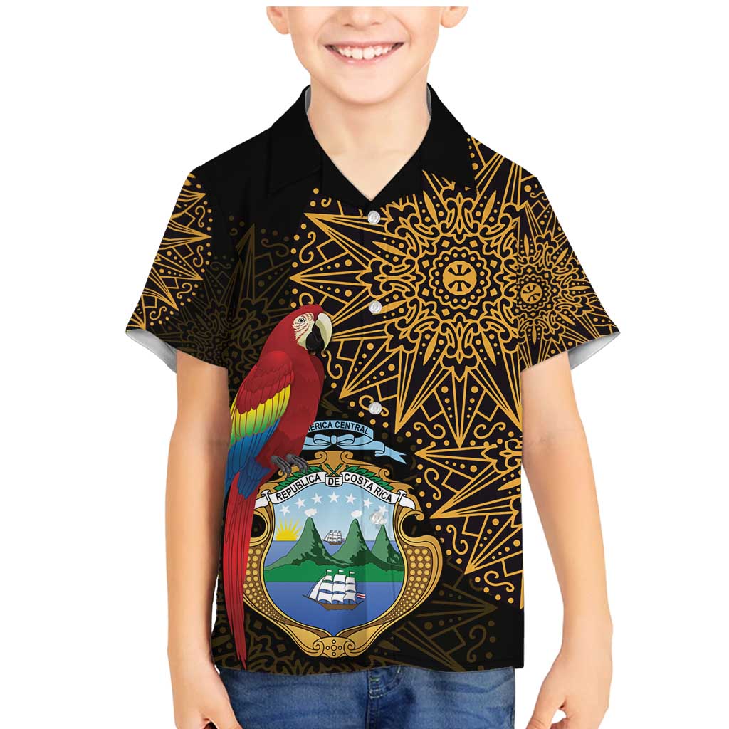 Pura Vida Costa Rica Personalized Family Matching Mermaid Dress and Hawaiian Shirt Oxcart Ornate Inspired Gold Pattern - Wonder Print Shop