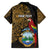 Pura Vida Costa Rica Personalized Family Matching Off The Shoulder Long Sleeve Dress and Hawaiian Shirt Oxcart Ornate Inspired Gold Pattern - Wonder Print Shop