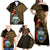 Pura Vida Costa Rica Personalized Family Matching Off Shoulder Maxi Dress and Hawaiian Shirt Oxcart Ornate Inspired Gold Pattern - Wonder Print Shop