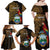 Pura Vida Costa Rica Personalized Family Matching Off Shoulder Maxi Dress and Hawaiian Shirt Oxcart Ornate Inspired Gold Pattern - Wonder Print Shop