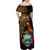 Pura Vida Costa Rica Personalized Family Matching Off Shoulder Maxi Dress and Hawaiian Shirt Oxcart Ornate Inspired Gold Pattern - Wonder Print Shop