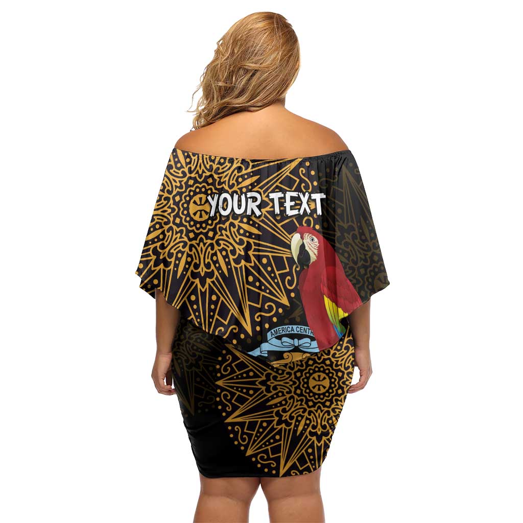 Pura Vida Costa Rica Personalized Family Matching Off Shoulder Short Dress and Hawaiian Shirt Oxcart Ornate Inspired Gold Pattern - Wonder Print Shop