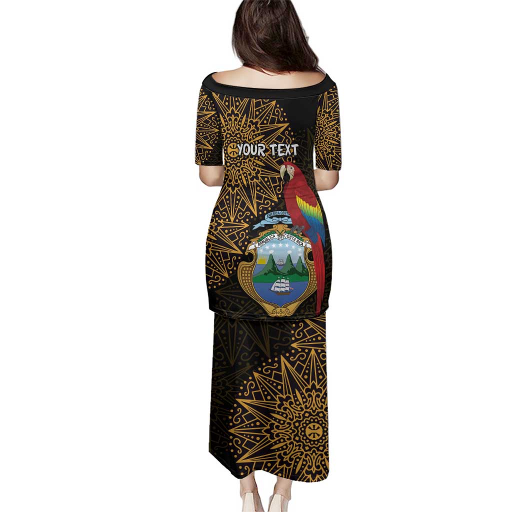 Pura Vida Costa Rica Personalized Family Matching Puletasi and Hawaiian Shirt Oxcart Ornate Inspired Gold Pattern - Wonder Print Shop