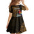 Pura Vida Costa Rica Personalized Family Matching Short Sleeve Bodycon Dress and Hawaiian Shirt Oxcart Ornate Inspired Gold Pattern - Wonder Print Shop