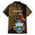 Pura Vida Costa Rica Personalized Family Matching Short Sleeve Bodycon Dress and Hawaiian Shirt Oxcart Ornate Inspired Gold Pattern - Wonder Print Shop