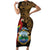 Pura Vida Costa Rica Personalized Family Matching Short Sleeve Bodycon Dress and Hawaiian Shirt Oxcart Ornate Inspired Gold Pattern - Wonder Print Shop