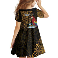 Pura Vida Costa Rica Personalized Family Matching Summer Maxi Dress and Hawaiian Shirt Oxcart Ornate Inspired Gold Pattern - Wonder Print Shop