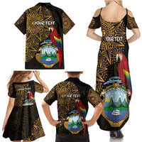 Pura Vida Costa Rica Personalized Family Matching Summer Maxi Dress and Hawaiian Shirt Oxcart Ornate Inspired Gold Pattern - Wonder Print Shop