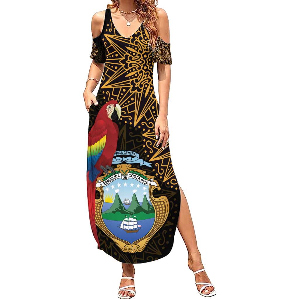 Pura Vida Costa Rica Personalized Family Matching Summer Maxi Dress and Hawaiian Shirt Oxcart Ornate Inspired Gold Pattern - Wonder Print Shop