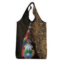 Pura Vida Costa Rica Personalized Grocery Bag Oxcart Ornate Inspired Gold Pattern - Wonder Print Shop