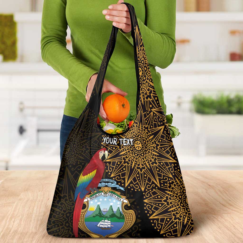 Pura Vida Costa Rica Personalized Grocery Bag Oxcart Ornate Inspired Gold Pattern - Wonder Print Shop