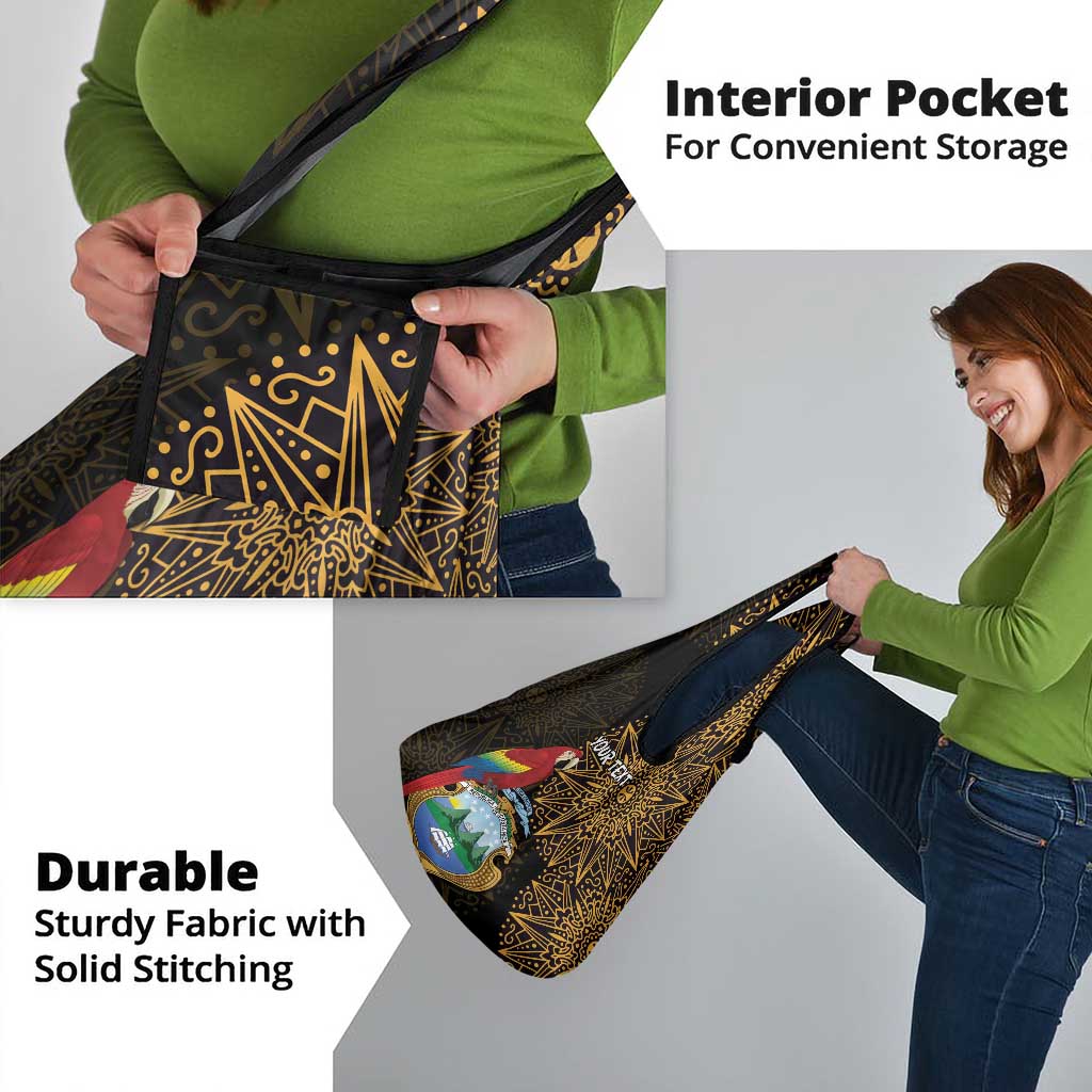 Pura Vida Costa Rica Personalized Grocery Bag Oxcart Ornate Inspired Gold Pattern - Wonder Print Shop