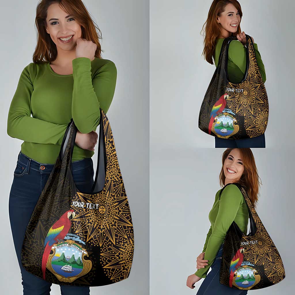 Pura Vida Costa Rica Personalized Grocery Bag Oxcart Ornate Inspired Gold Pattern - Wonder Print Shop