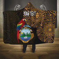 Pura Vida Costa Rica Personalized Hooded Blanket Oxcart Ornate Inspired Gold Pattern - Wonder Print Shop