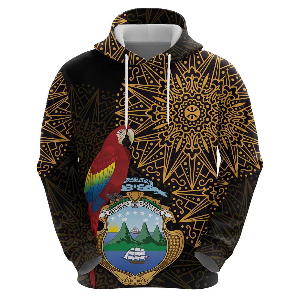 Pura Vida Costa Rica Personalized Hoodie Oxcart Ornate Inspired Gold Pattern - Wonder Print Shop