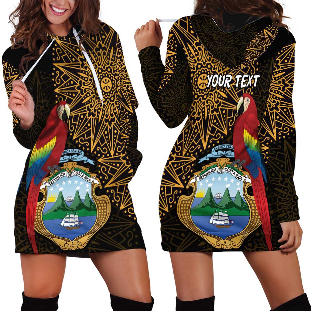 Pura Vida Costa Rica Personalized Hoodie Dress Oxcart Ornate Inspired Gold Pattern - Wonder Print Shop