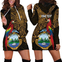 Pura Vida Costa Rica Personalized Hoodie Dress Oxcart Ornate Inspired Gold Pattern - Wonder Print Shop