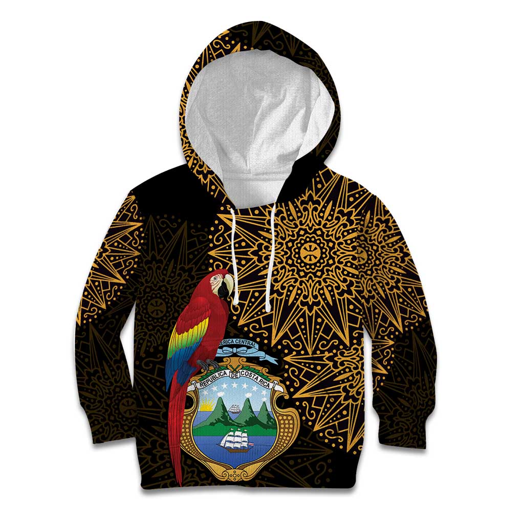 Pura Vida Costa Rica Personalized Kid Hoodie Oxcart Ornate Inspired Gold Pattern - Wonder Print Shop