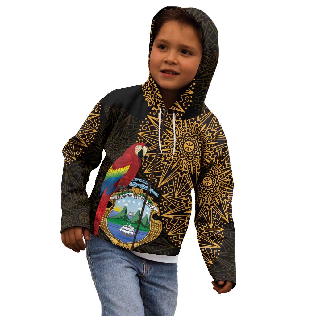 Pura Vida Costa Rica Personalized Kid Hoodie Oxcart Ornate Inspired Gold Pattern - Wonder Print Shop