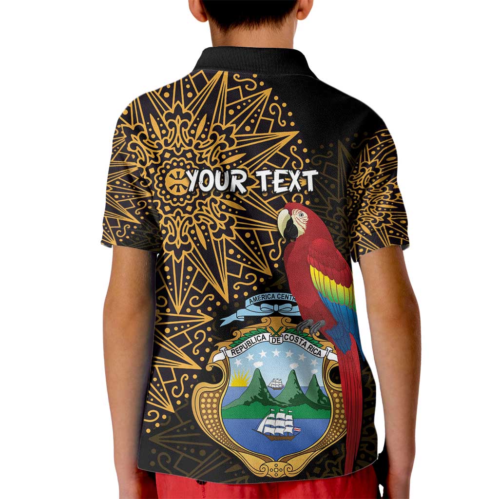 Pura Vida Costa Rica Personalized Kid Polo Shirt Oxcart Ornate Inspired Gold Pattern - Wonder Print Shop