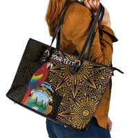 Pura Vida Costa Rica Personalized Leather Tote Bag Oxcart Ornate Inspired Gold Pattern - Wonder Print Shop