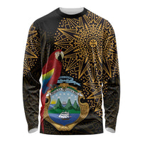 Pura Vida Costa Rica Personalized Long Sleeve Shirt Oxcart Ornate Inspired Gold Pattern - Wonder Print Shop