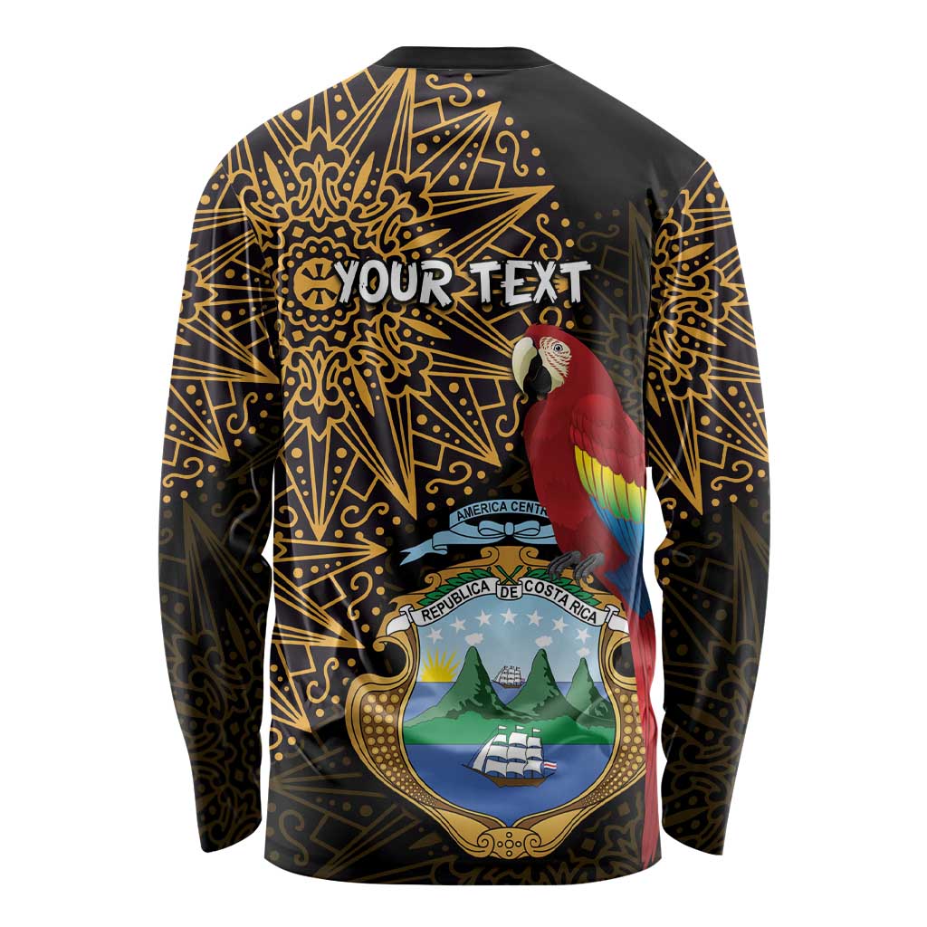 Pura Vida Costa Rica Personalized Long Sleeve Shirt Oxcart Ornate Inspired Gold Pattern - Wonder Print Shop