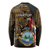 Pura Vida Costa Rica Personalized Long Sleeve Shirt Oxcart Ornate Inspired Gold Pattern - Wonder Print Shop