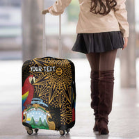 Pura Vida Costa Rica Personalized Luggage Cover Oxcart Ornate Inspired Gold Pattern - Wonder Print Shop