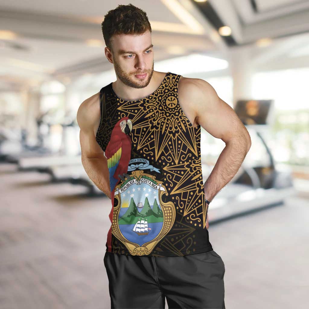 Pura Vida Costa Rica Personalized Men Tank Top Oxcart Ornate Inspired Gold Pattern - Wonder Print Shop