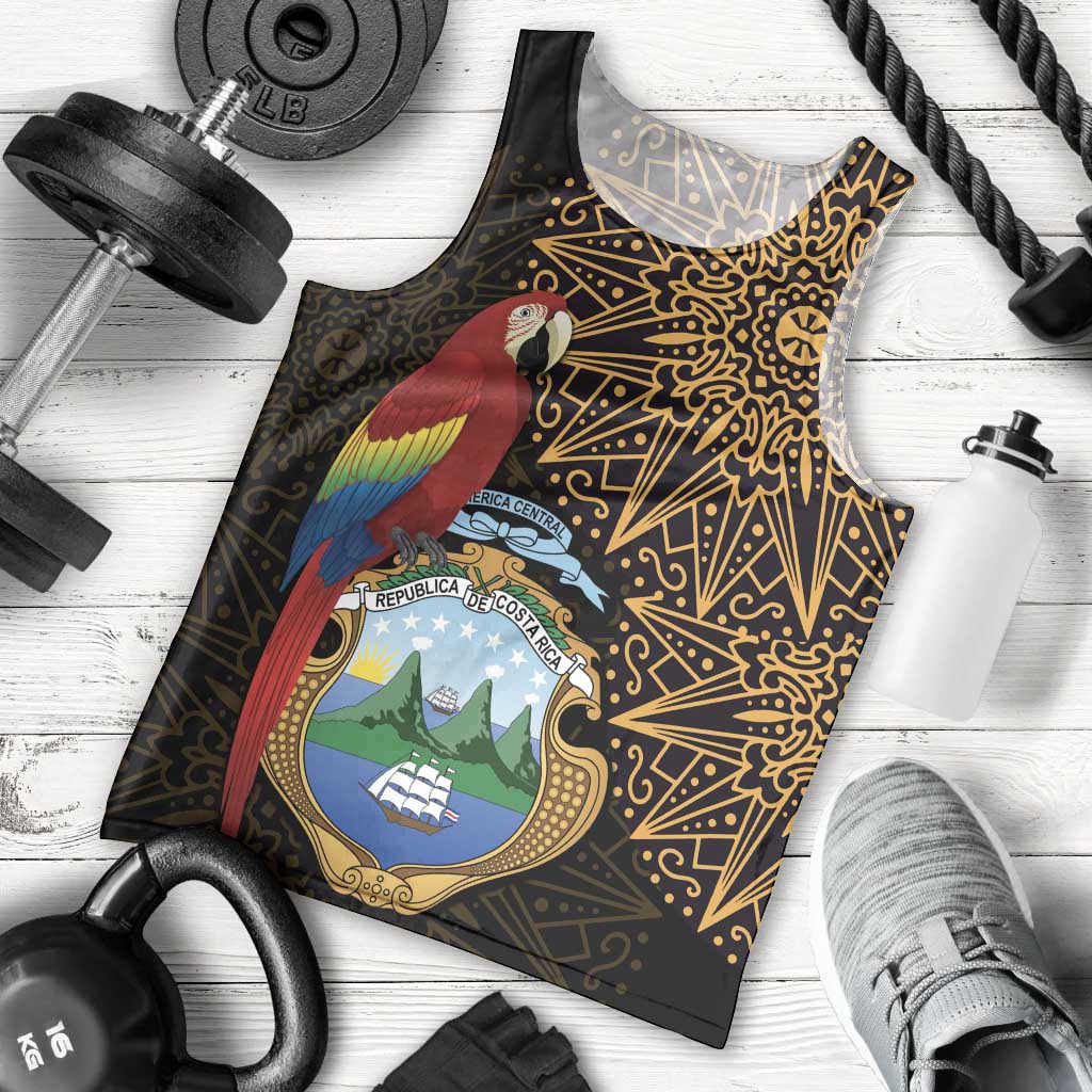Pura Vida Costa Rica Personalized Men Tank Top Oxcart Ornate Inspired Gold Pattern - Wonder Print Shop
