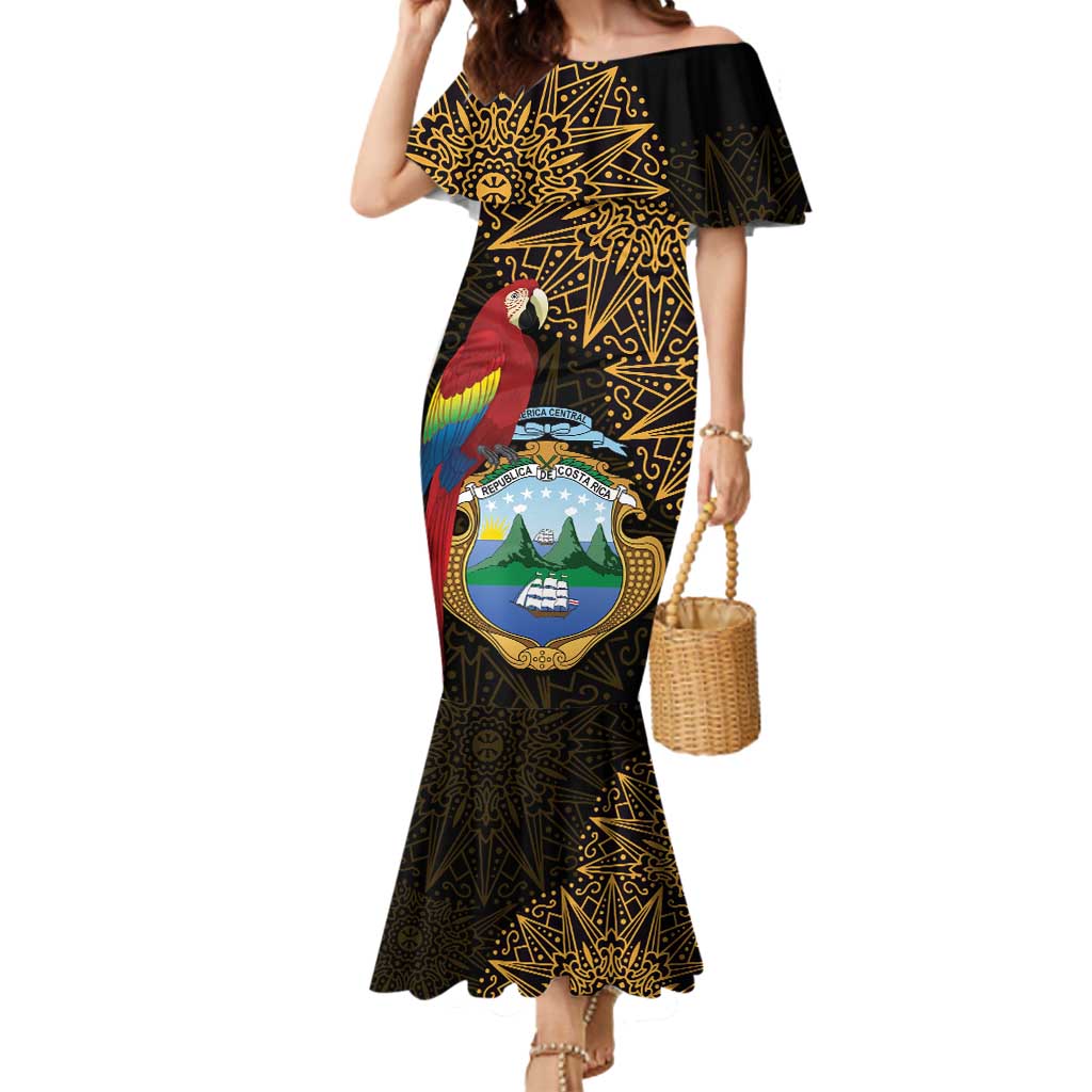 Pura Vida Costa Rica Personalized Mermaid Dress Oxcart Ornate Inspired Gold Pattern - Wonder Print Shop