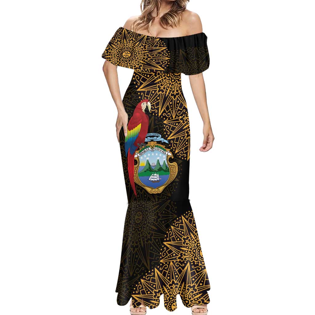 Pura Vida Costa Rica Personalized Mermaid Dress Oxcart Ornate Inspired Gold Pattern - Wonder Print Shop